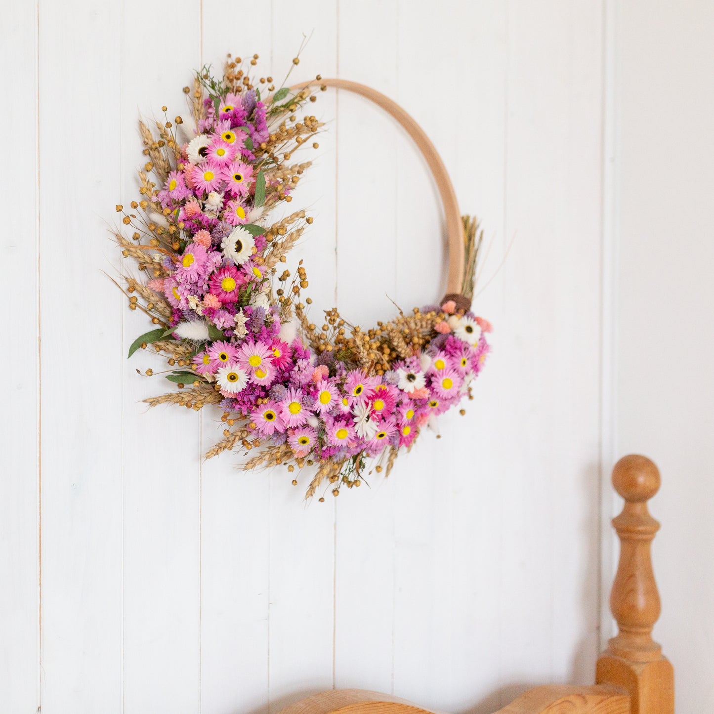 Pink & Lilac dried flower wreath