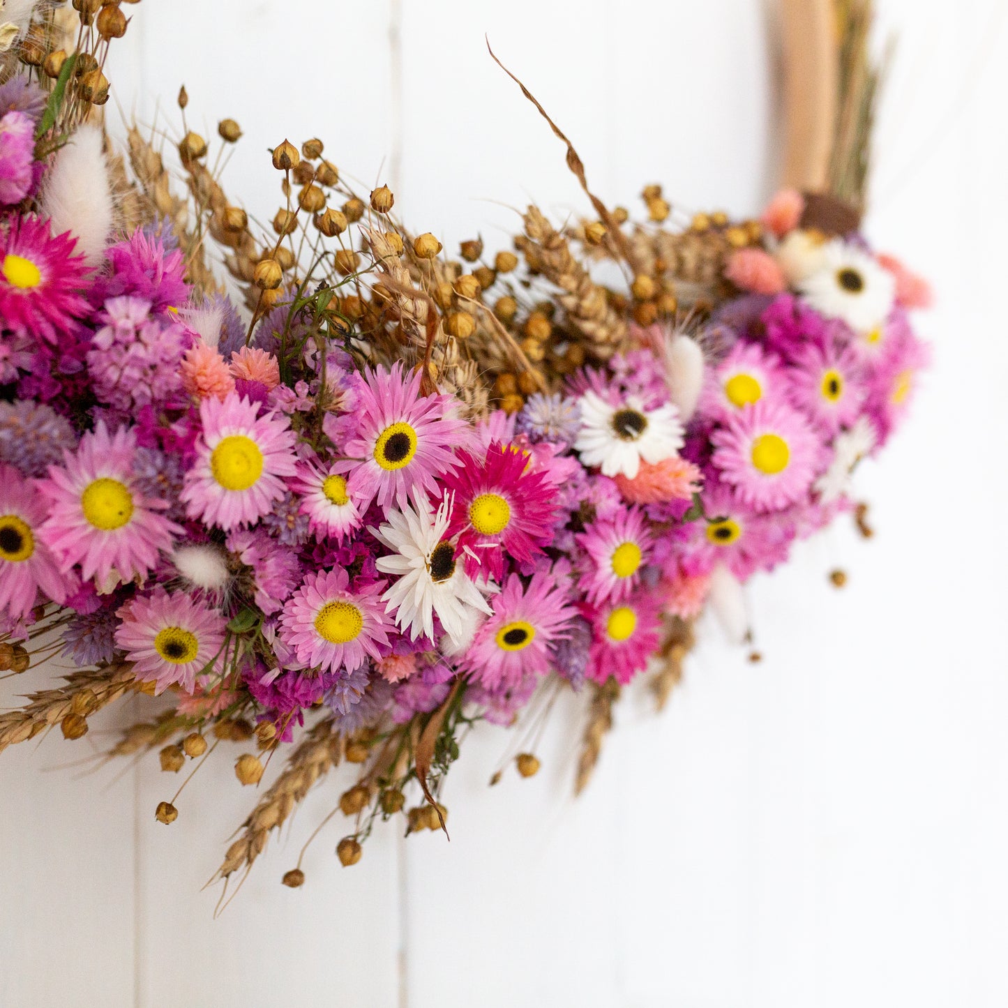 Pink & Lilac dried flower wreath