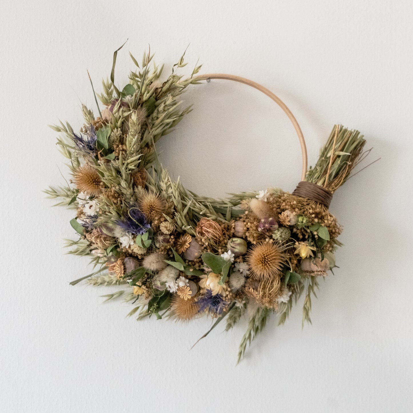 Rustic thistle and teasel wreath