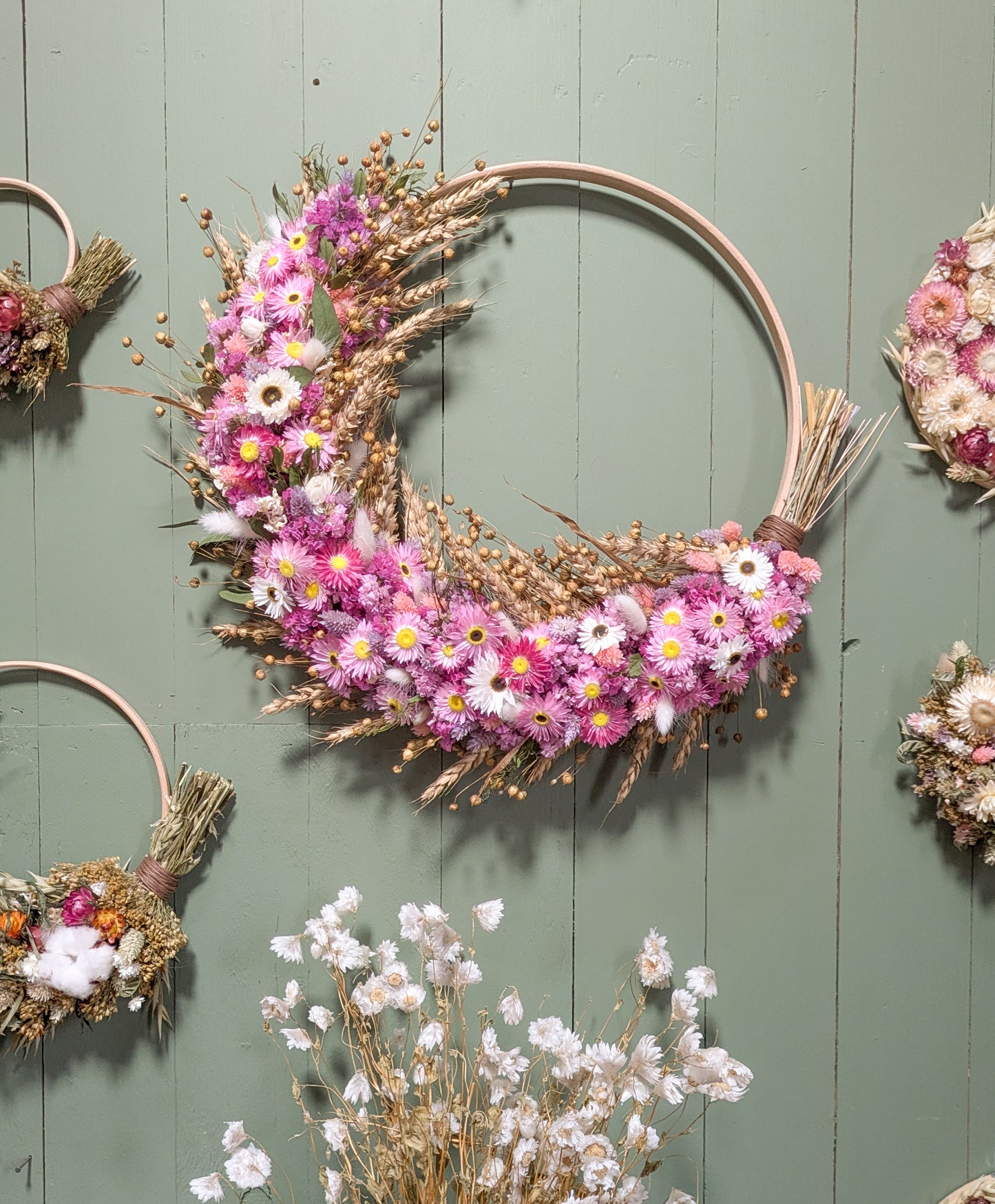 Pink & Lilac dried flower wreath