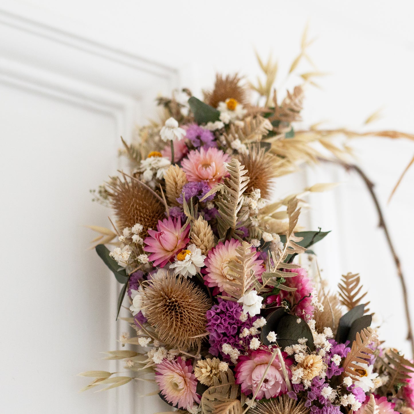 Pink rustic wreath