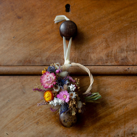 Mini Summer dried flower wreath hanging