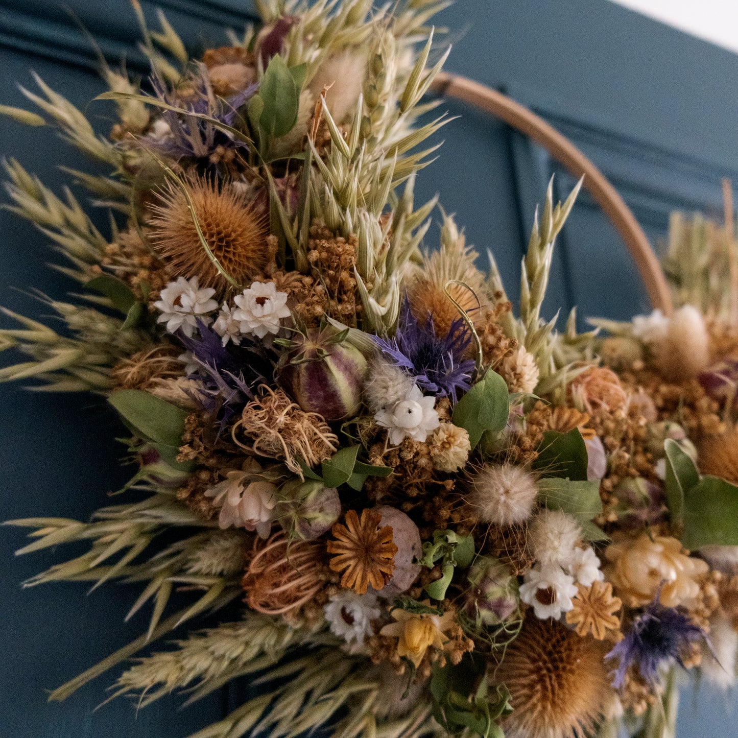 Rustic thistle and teasel wreath