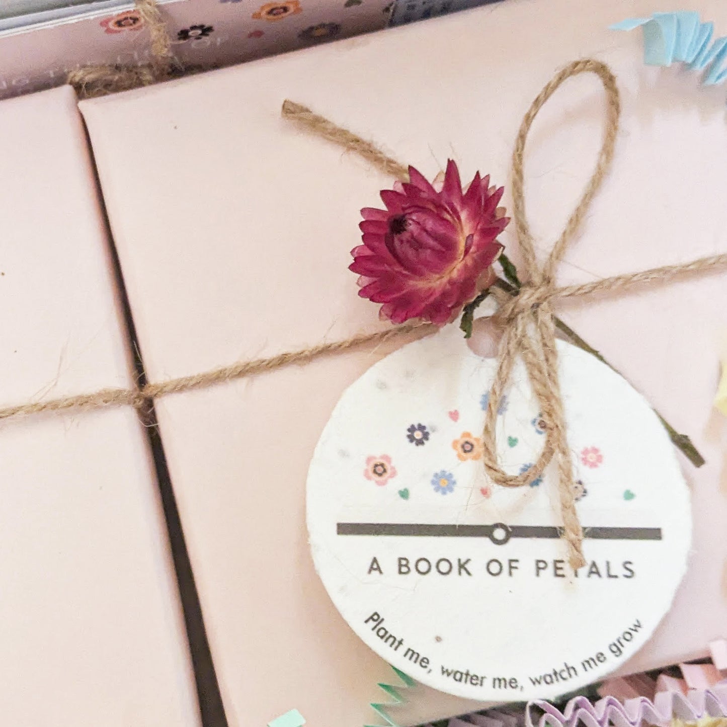 Dried Flower Mini Posies in a Pink Gift Box