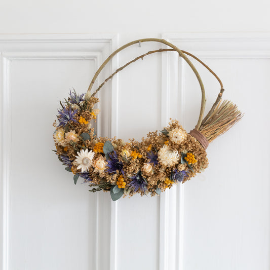 Blue, white yellow wreath